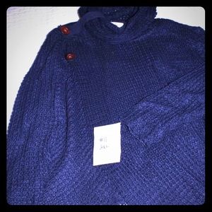 Plus size Cowl neck button sweater